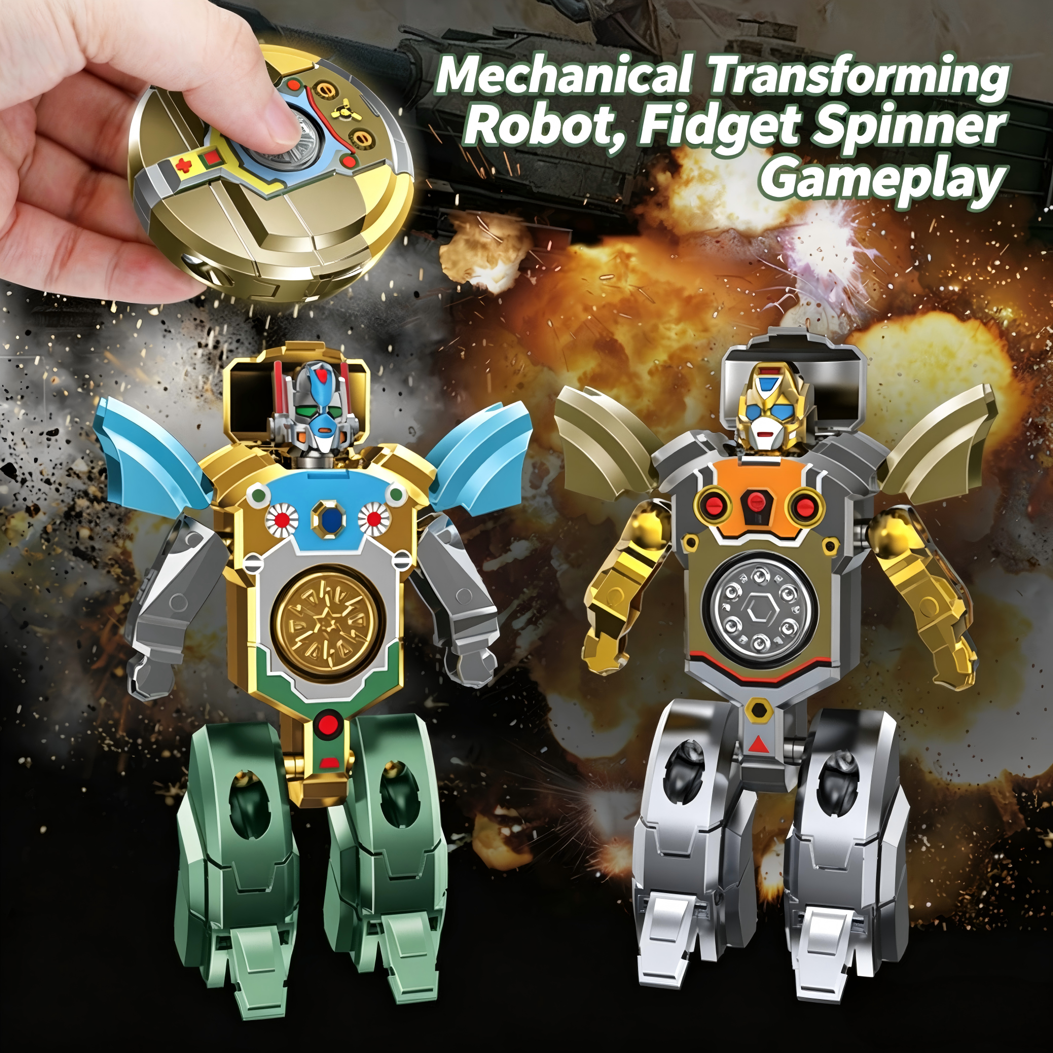 Transformable Robot Fidget Spinner Toy