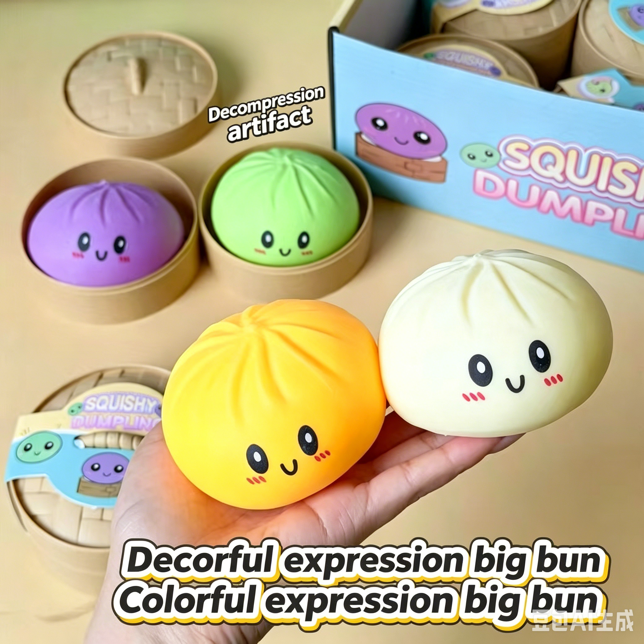 Dumpling Squishy – Mystery Bun Fidget Toy 