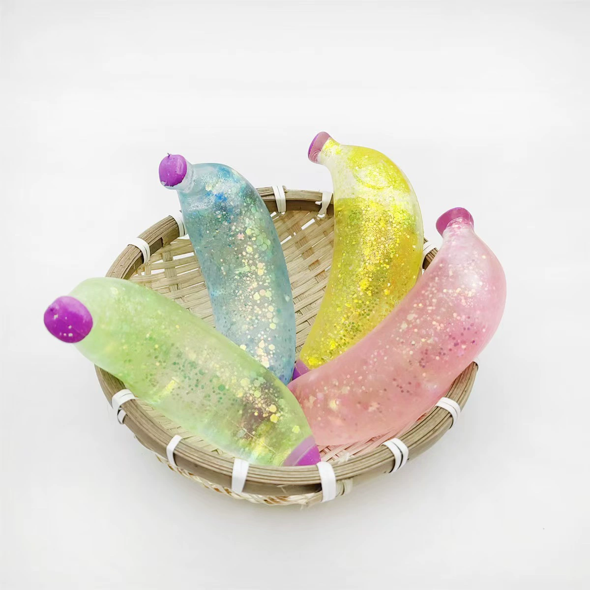 banana-shaped glitter squishy toys