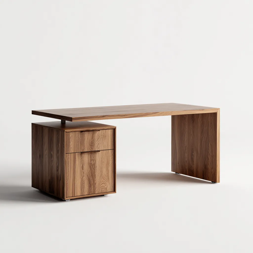 Bureau en bois 140x60x75 cm - Bois naturel - Design contemporain pour espace de travail-Nookupshop