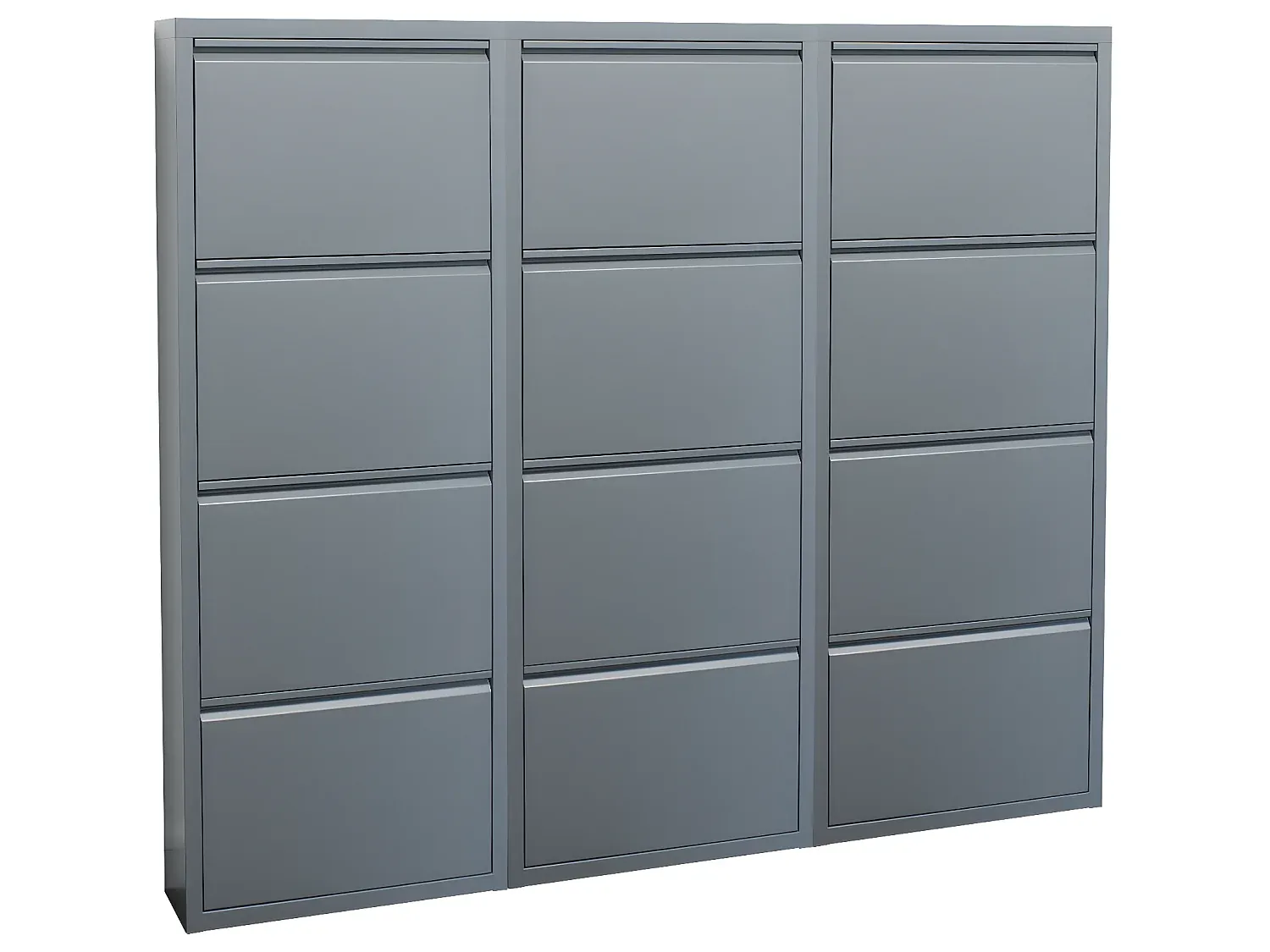 Großer Schuhschrank mit 12 Fächern in Grau