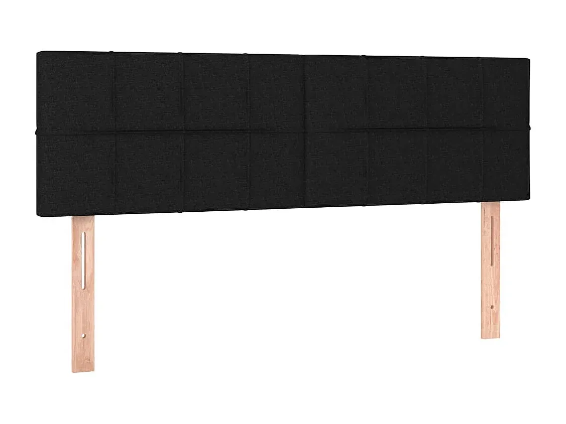 Schwarzes Polster-Kopfteil für Bett 144x5x78/88 cm