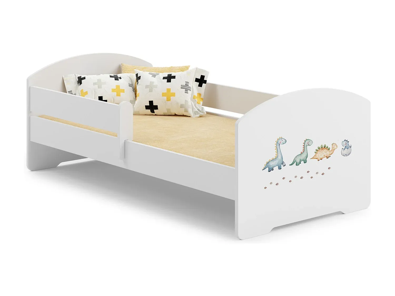 Komfortables Kinderbett in Weiß 77x144x56