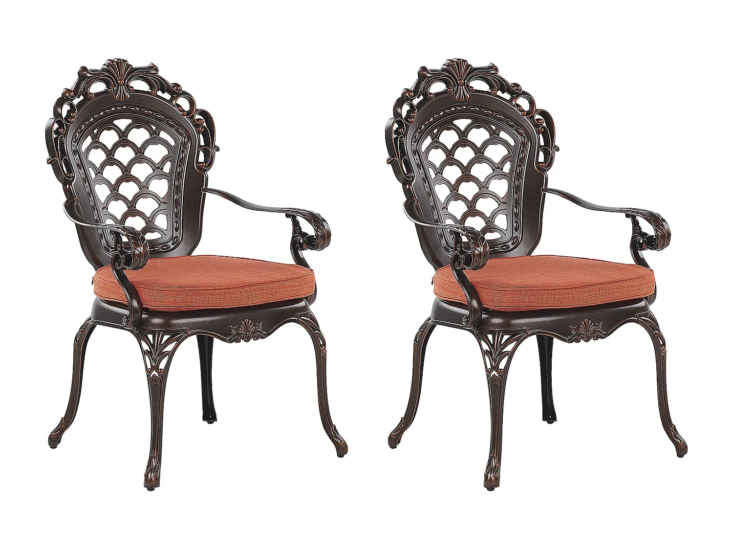 Aluminium Gartenstuhl Set für Outdoor Verwendung, dunkelbraun, 2er Pack