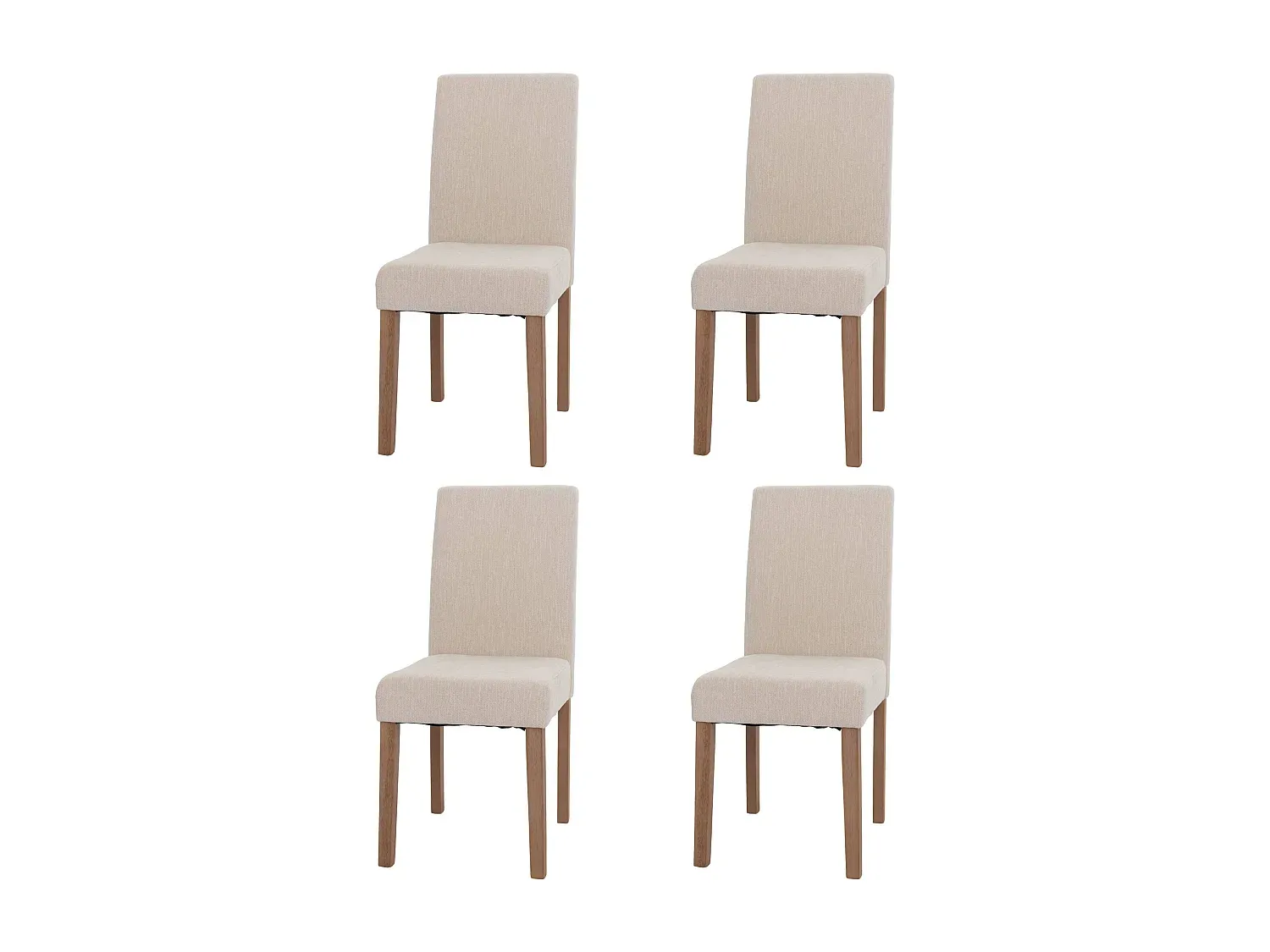 Esszimmerstuhl Set, Creme, Holzbeine