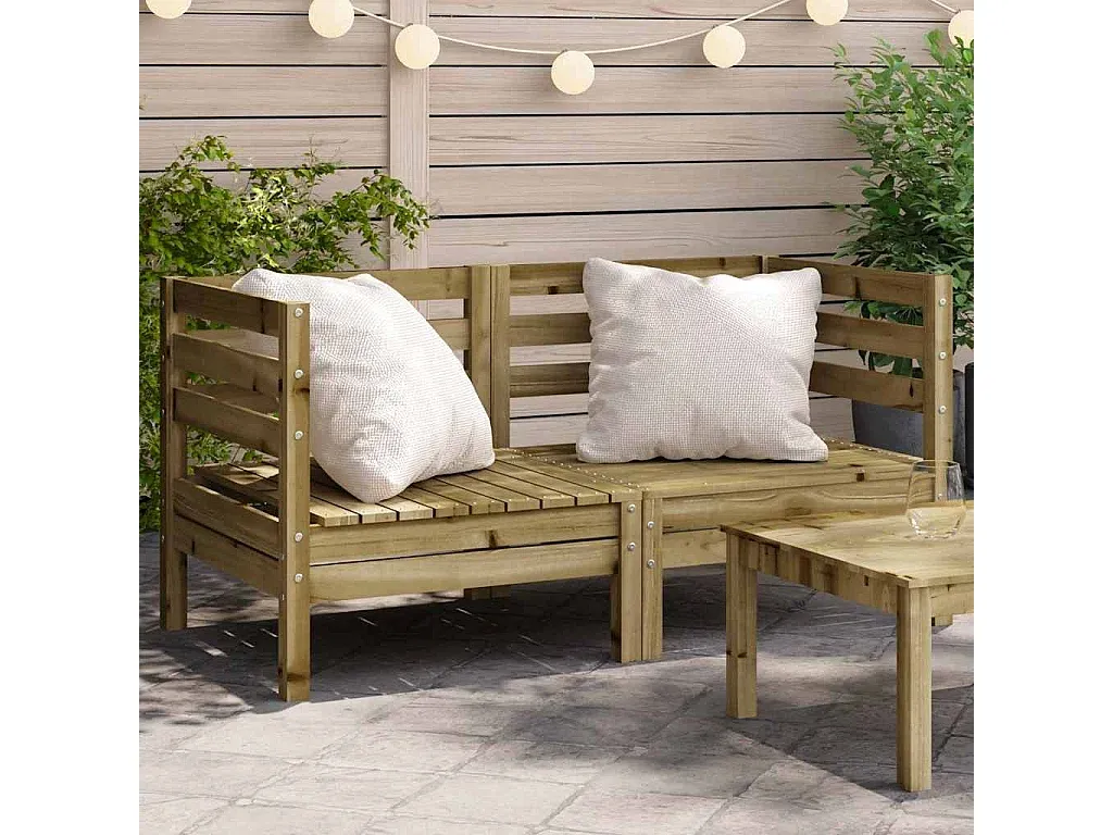 Ecksofa-Set für Garten aus imprägniertem Kiefernholz, 2-teilig