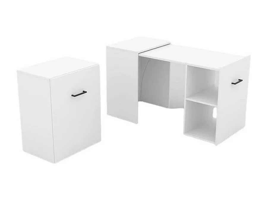 Platzsparender klappbarer Schreibtisch in Weiß