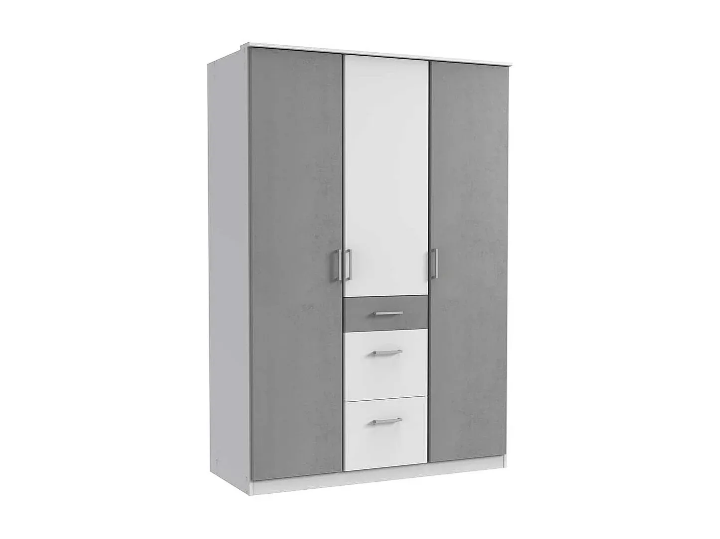 Moderner Kleiderschrank mit Schubladen und Drehtüren