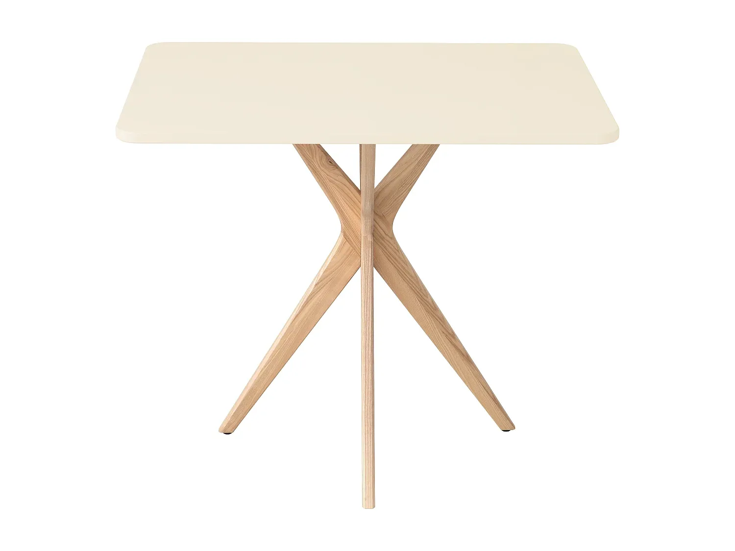 Kompakter rechteckiger Esstisch 55x80 cm Perlweiß