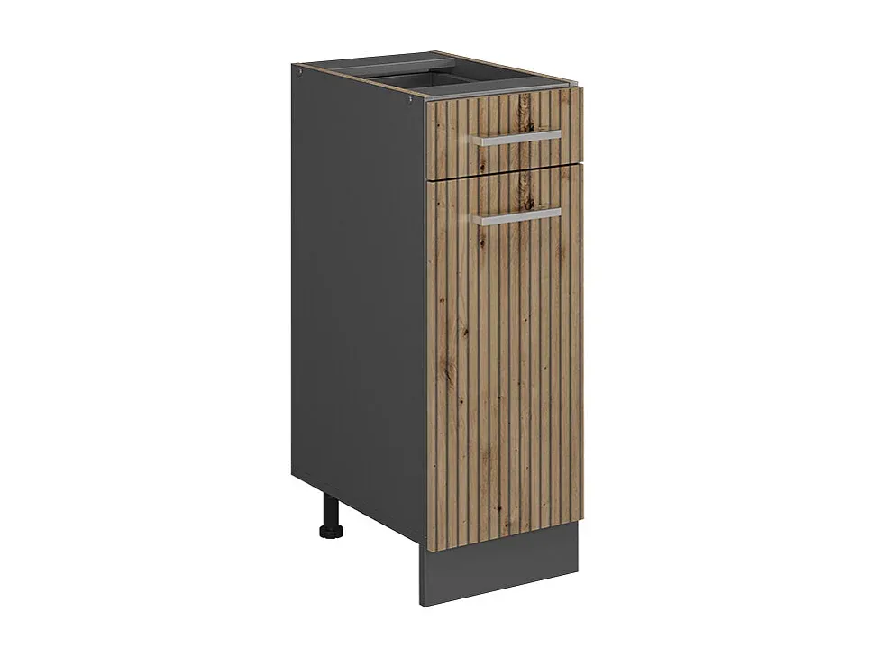 Schwarzer Hochglanz-Küchenunterschrank 30x46x81.6 cm