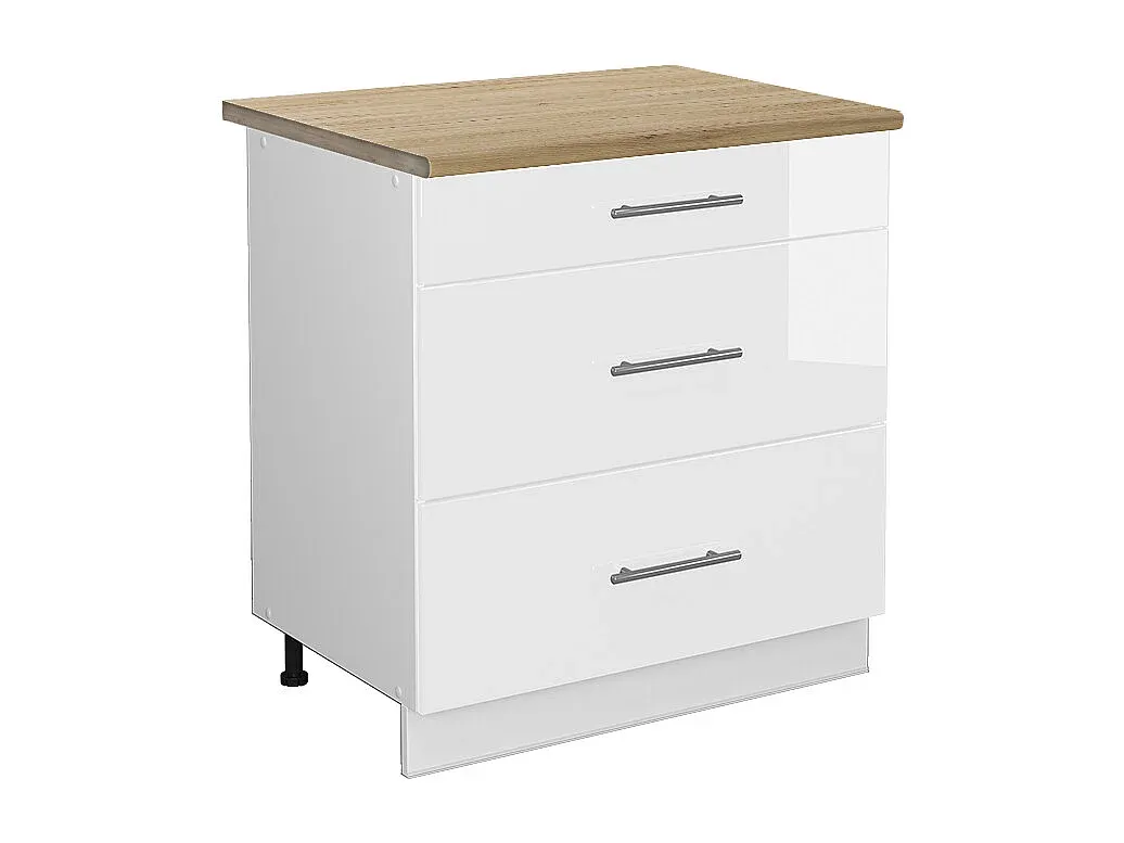 Weißer Landhaus Küchenunterschrank 80x60x82 cm