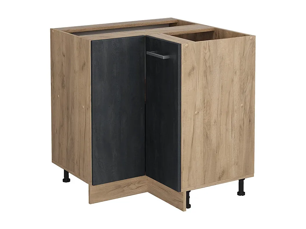 Eckunterschrank hochglanz weiß 76x46x82 cm für Küche