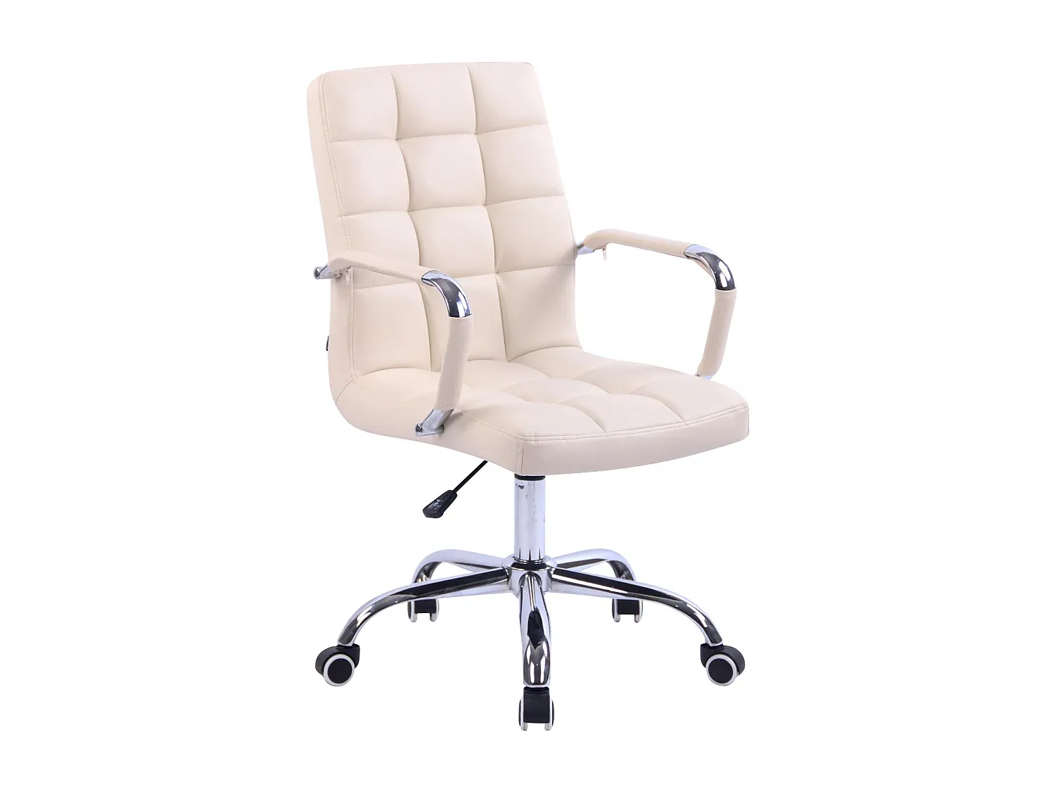 Verstellbarer Bürostuhl aus Kunstleder in Cremeton