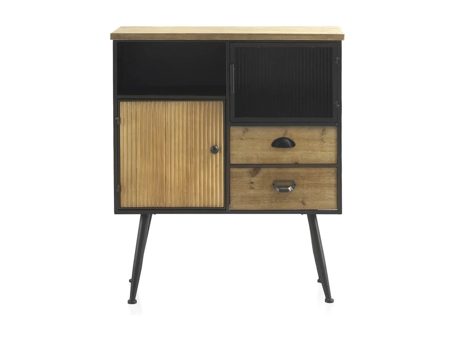 Industrieller Metallschrank mit Ablage