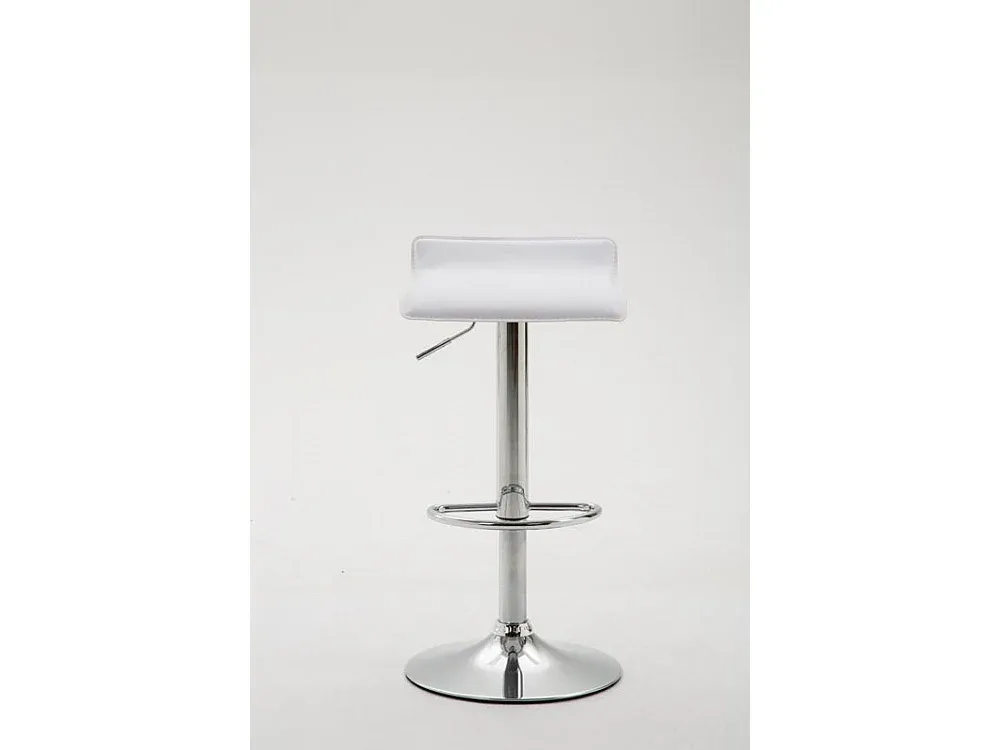 Moderner Barhocker aus Kunstleder in Weiß und Chrom