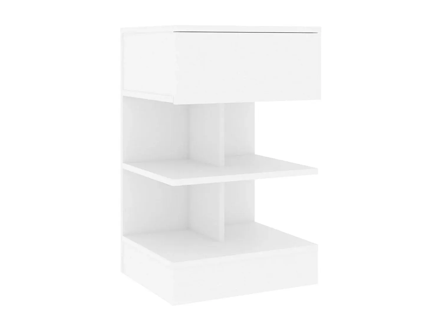 Moderner Nachttisch aus Holzwerkstoff in Weiß