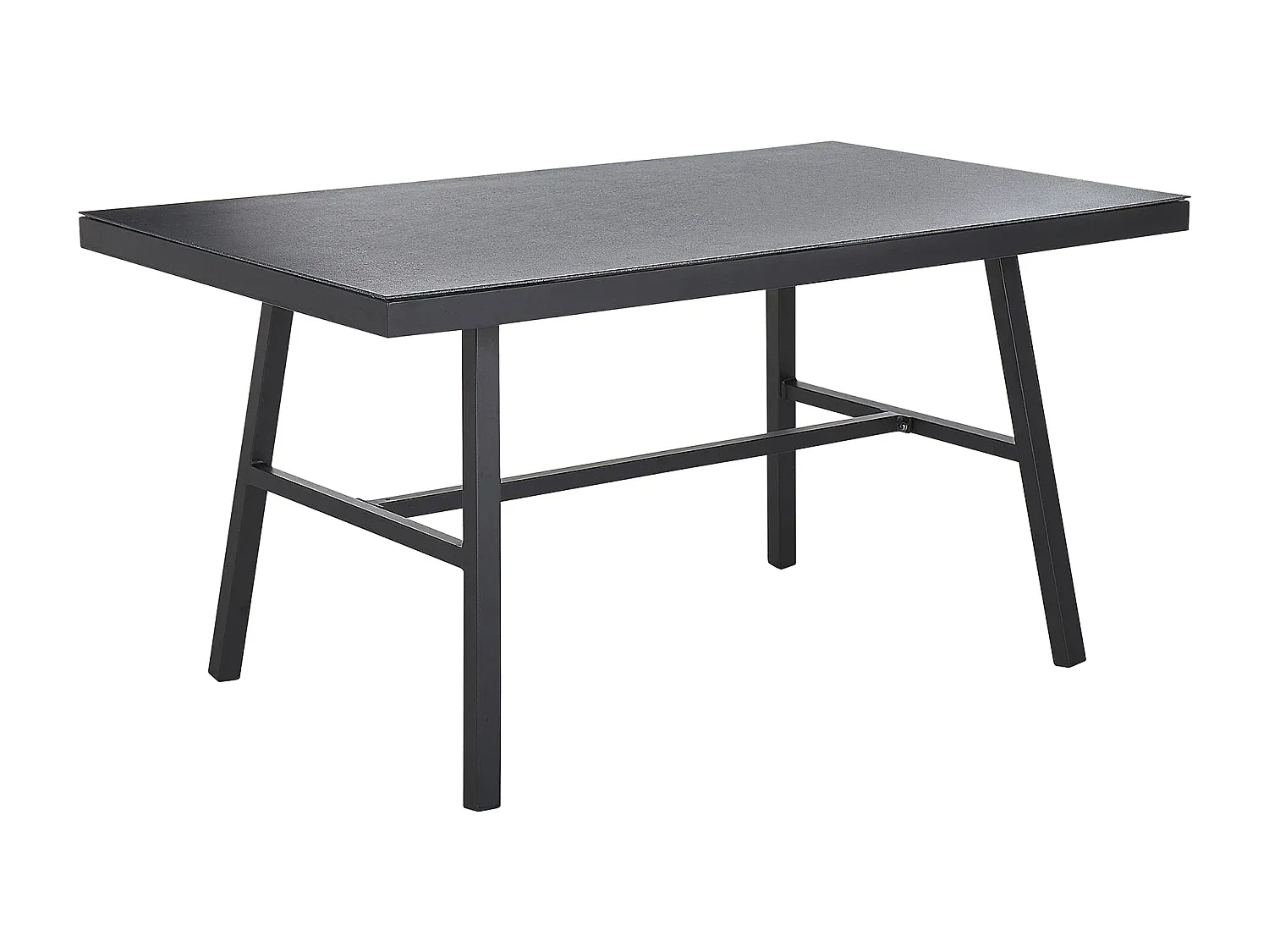 Rechteckiger Gartentisch aus Aluminium, schwarz, 150 x 90 cm