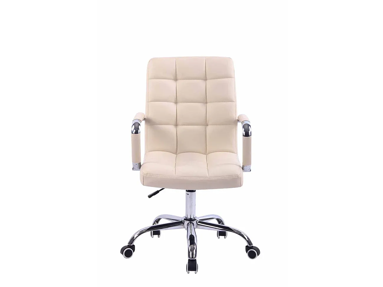 Verstellbarer Bürostuhl aus Kunstleder in Cremeton