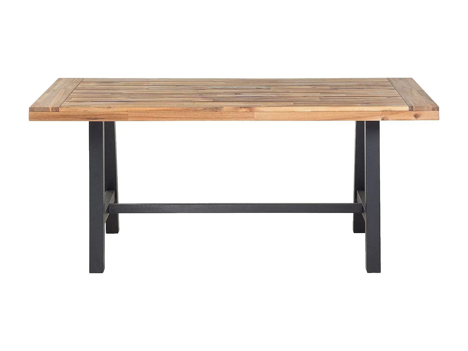 Moderner Esstisch aus Akazienholz in Schwarz und Hellbraun