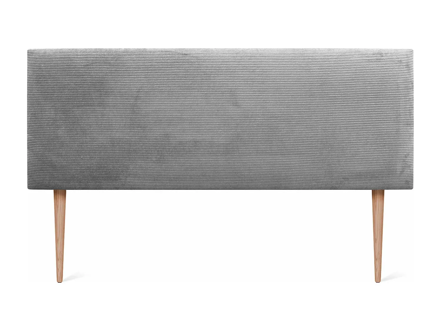 Gepolstertes Kopfteil in Grau mit Bettbeinen, 110x105 cm