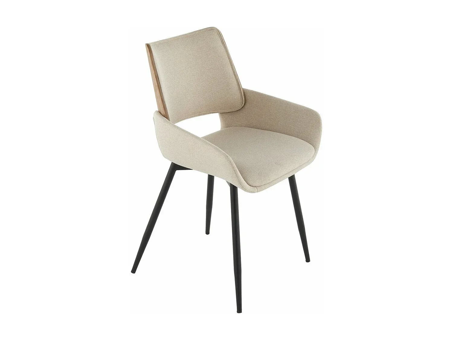 Esszimmerstühle Set Beige Stoff 6er Pack