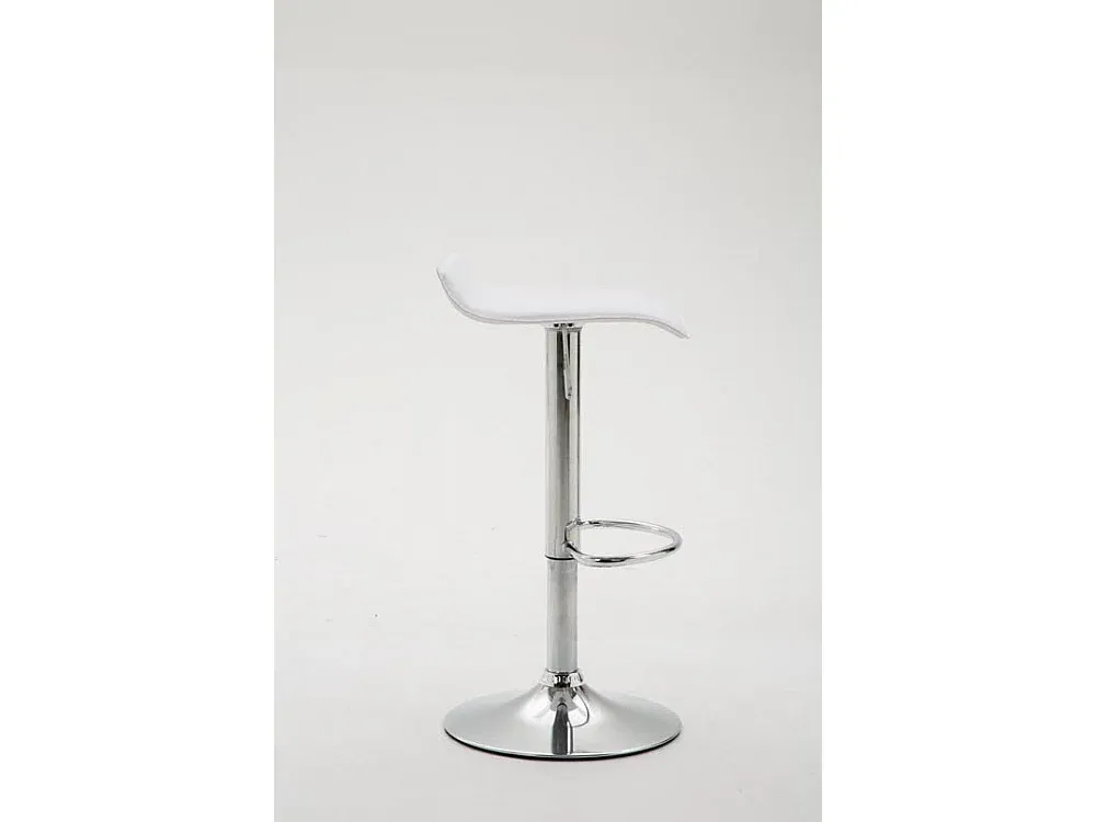 Moderner Barhocker aus Kunstleder in Weiß und Chrom