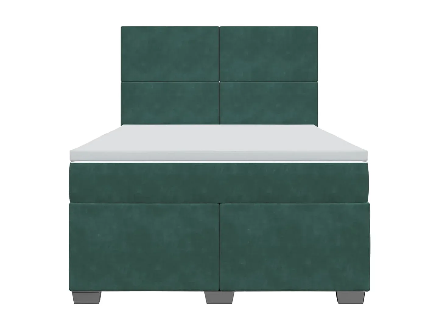 Komfortables Polsterbett Dunkelgrün 140x190 cm Samt
