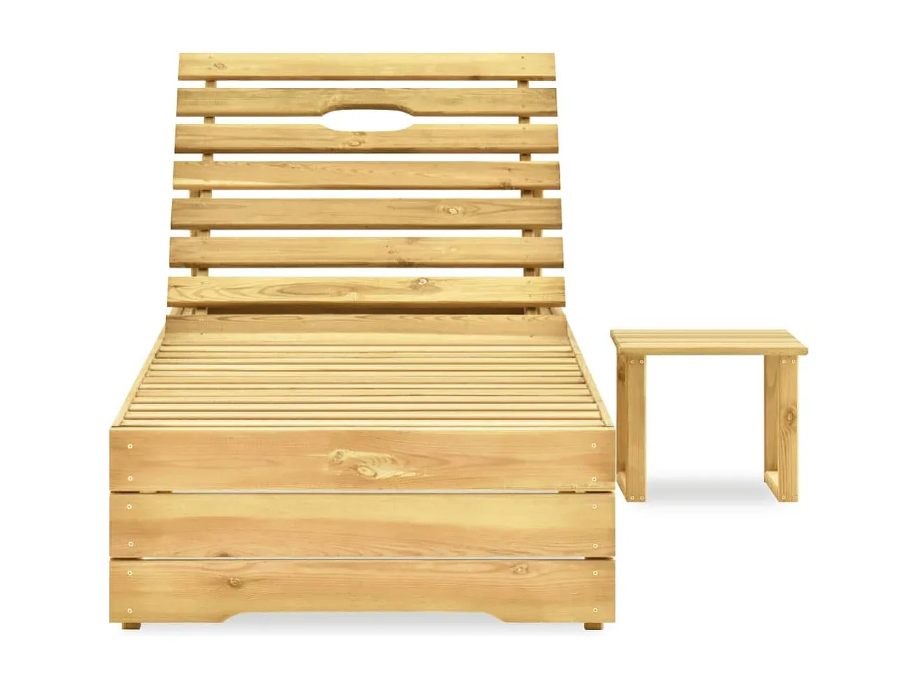 Gartenliege Set aus Kiefernholz in Grün