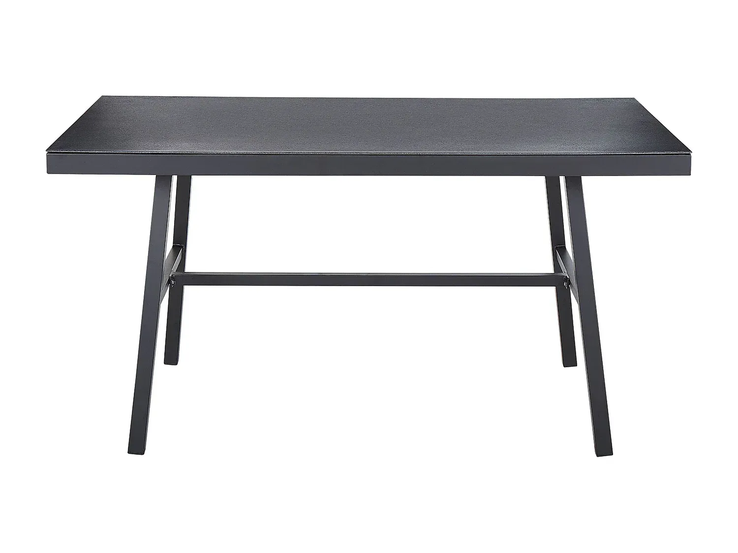 Rechteckiger Gartentisch aus Aluminium, schwarz, 150 x 90 cm