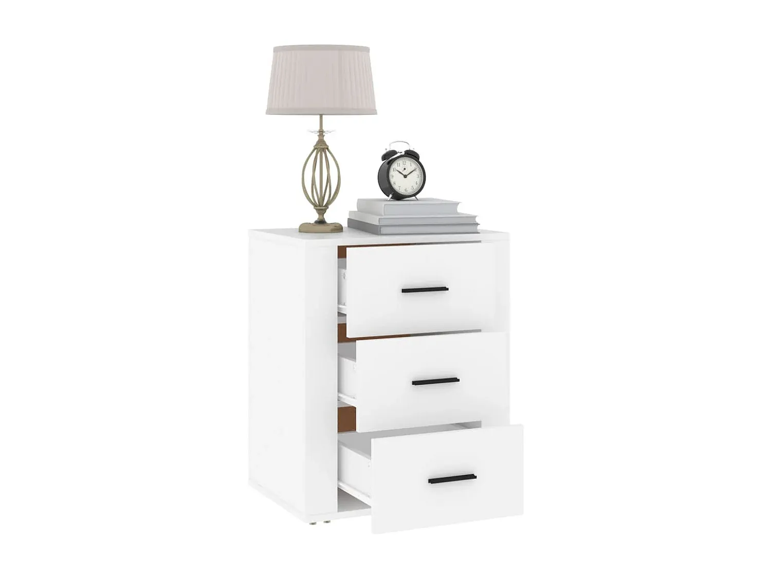 Moderner Nachttisch in Weiß, 50x36x60 cm