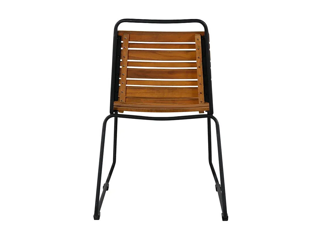 Stapelbarer Gartenstuhl aus Akazienholz in Schwarz