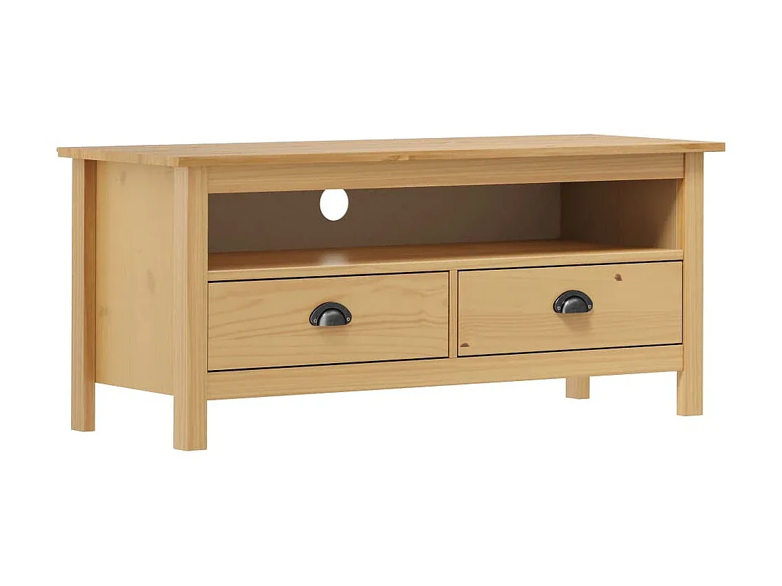 Moderner TV-Schrank aus Massivholz Kiefer 110x40x47 cm