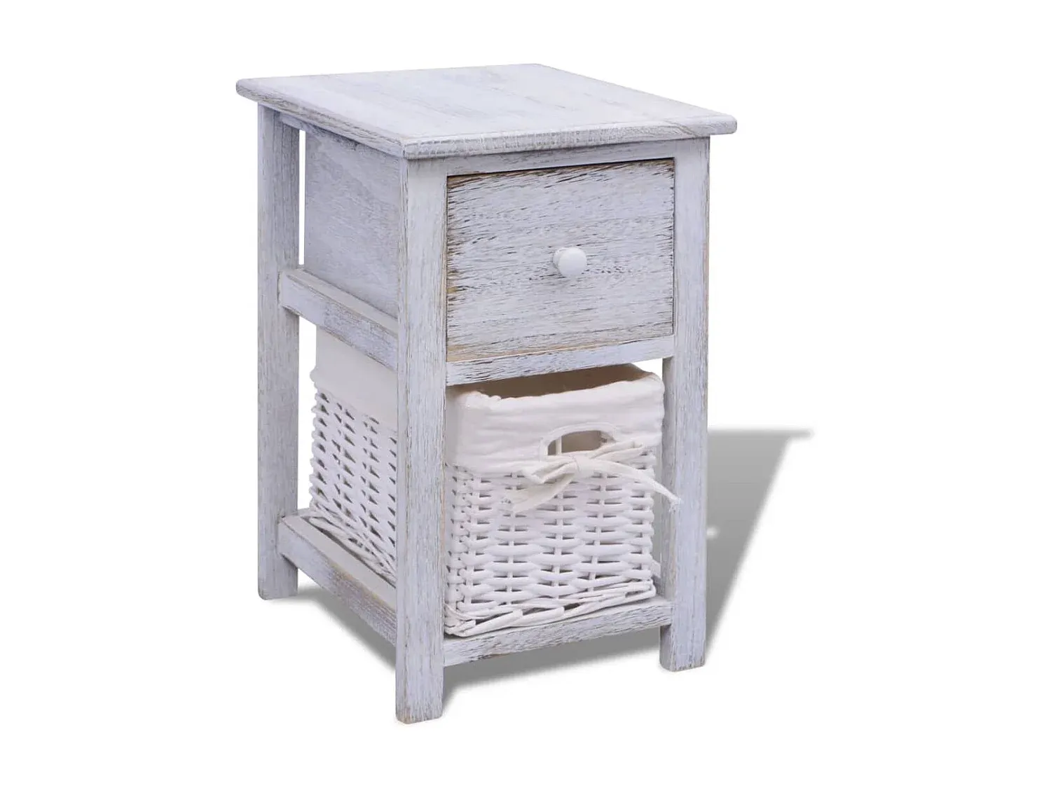 Moderner Nachttisch aus Holz in Weiß