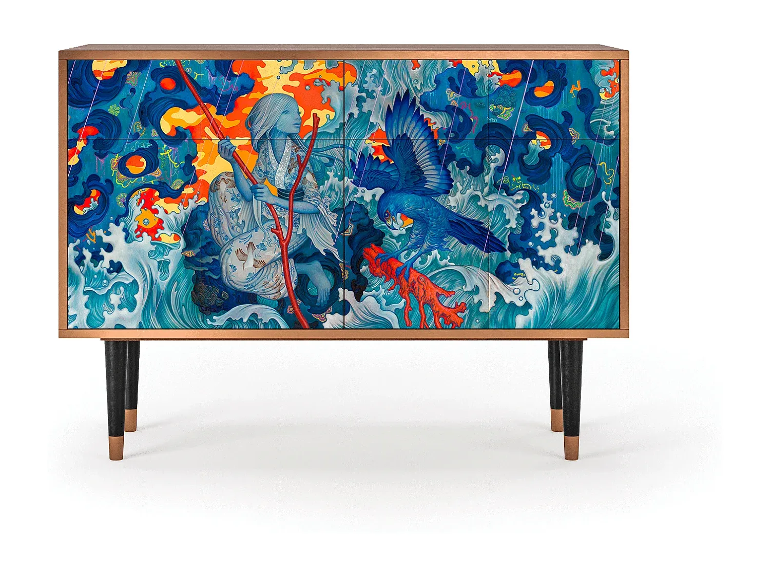 Sideboard mit Walnussoberfläche 115x85x48 cm