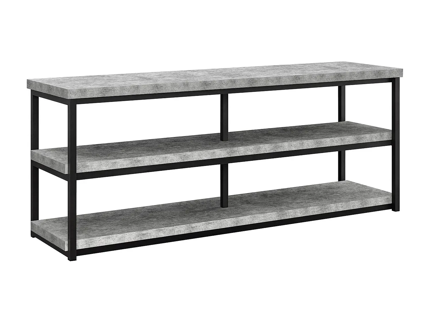 Moderner TV-Ständer mit offenen Regalen aus Betonoptik