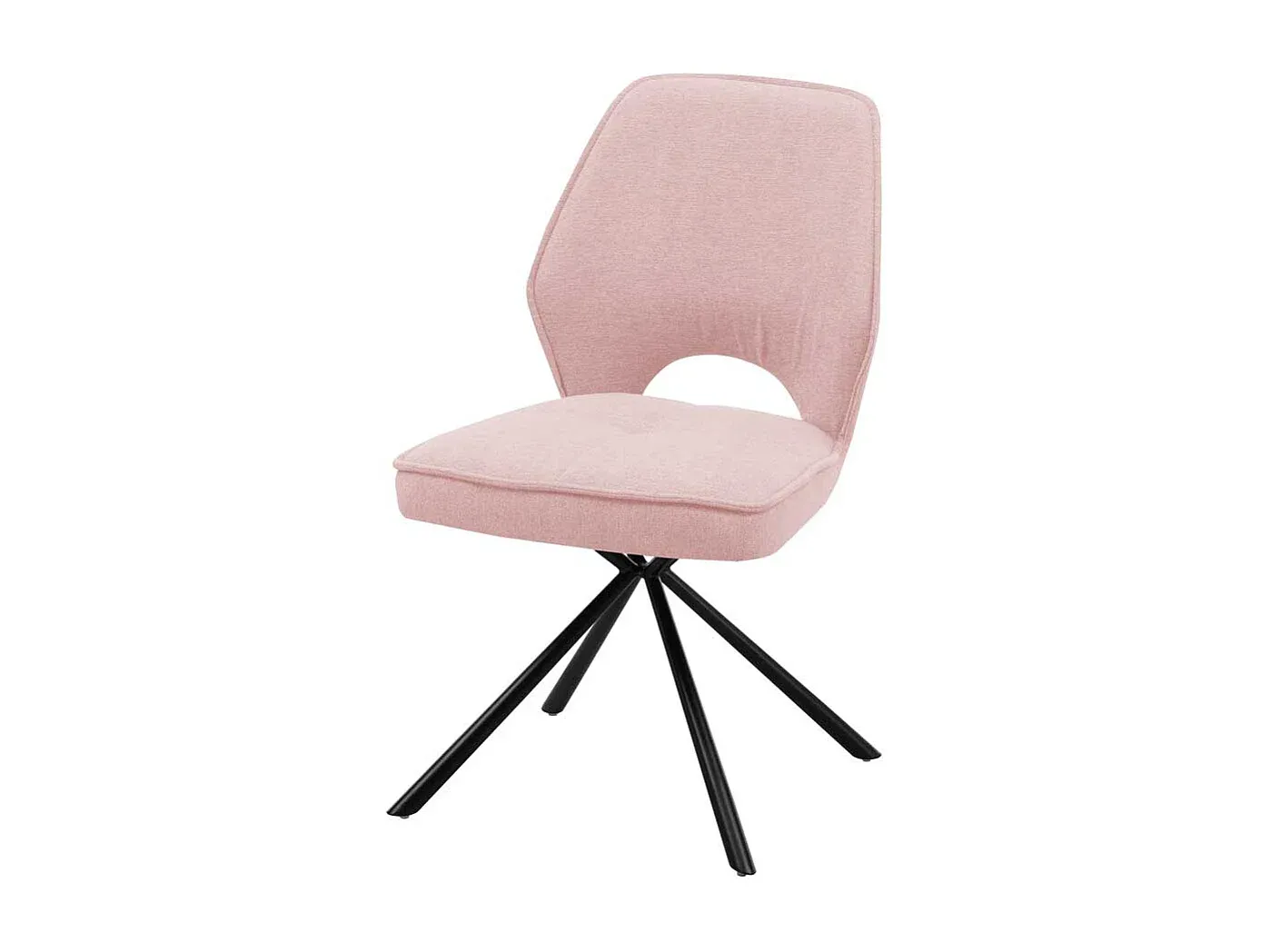 Esszimmerstühle Rosa und Schwarz im Set aus Stoff und Metall