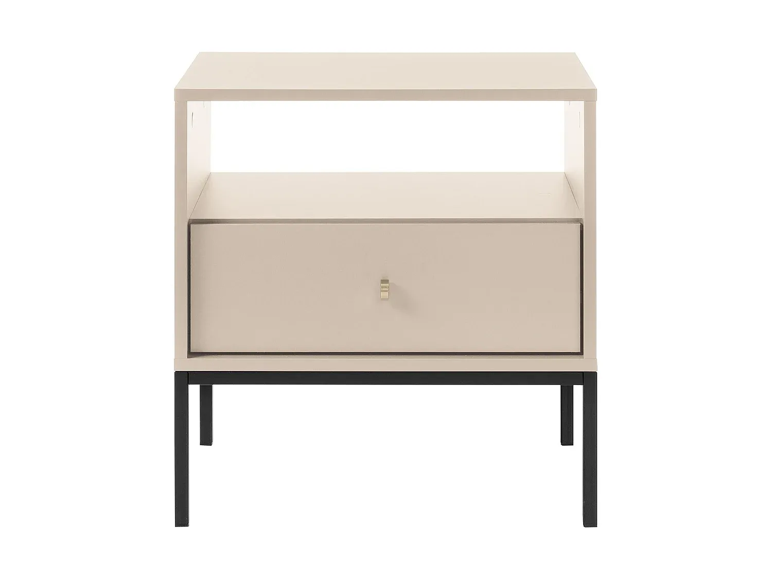 Nachttisch Set mit Schublade und Ablage in Beige