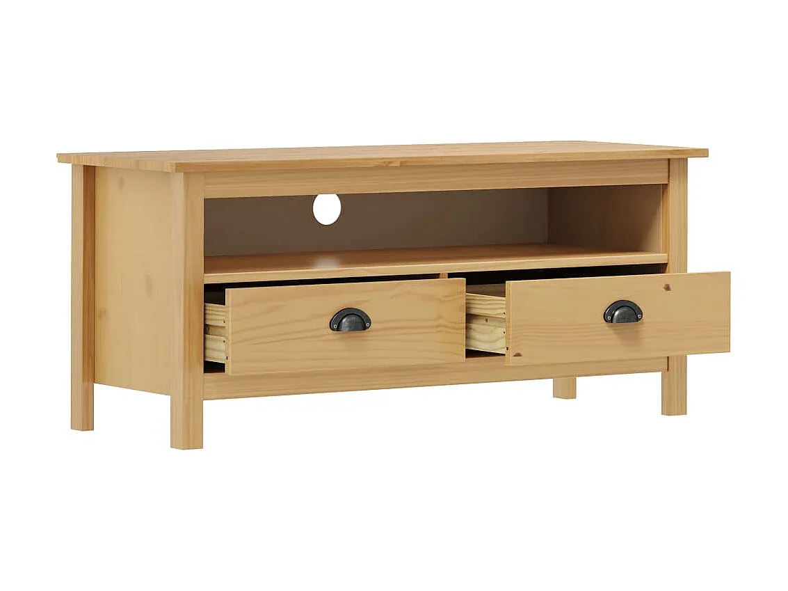 Moderner TV-Schrank aus Massivholz Kiefer 110x40x47 cm