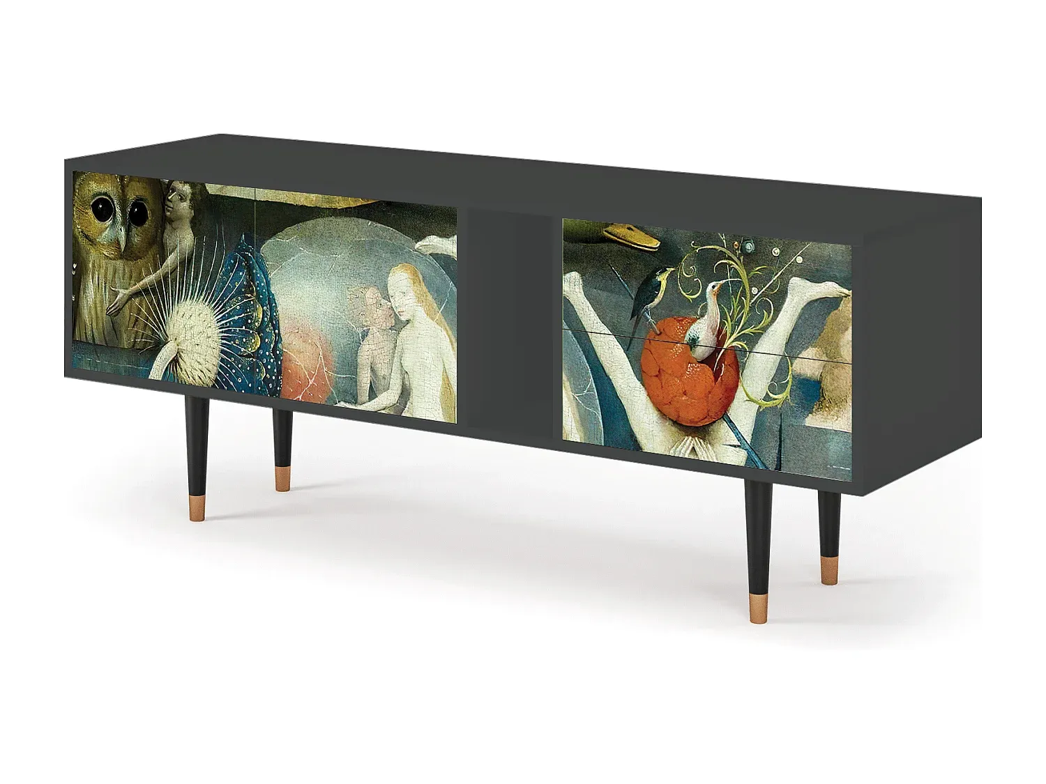 Moderne TV-Schrankwand in Anthrazit - 170x69x48 cm