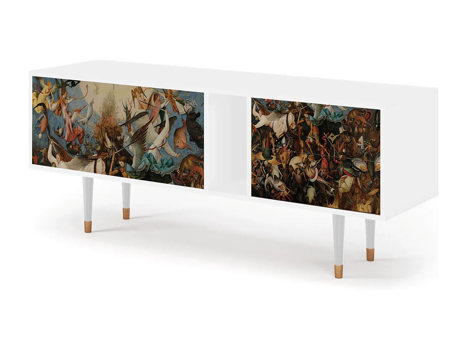 Moderner TV-Schrank mit Stauraum, Weiß