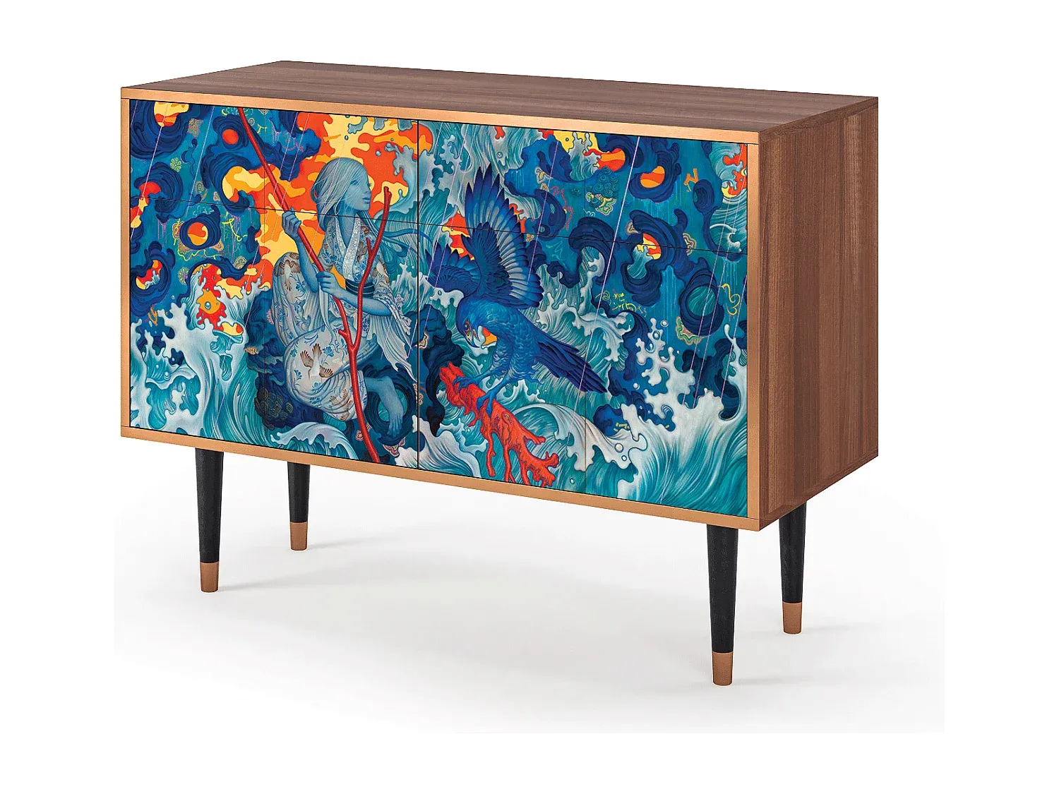 Sideboard mit Walnussoberfläche 115x85x48 cm
