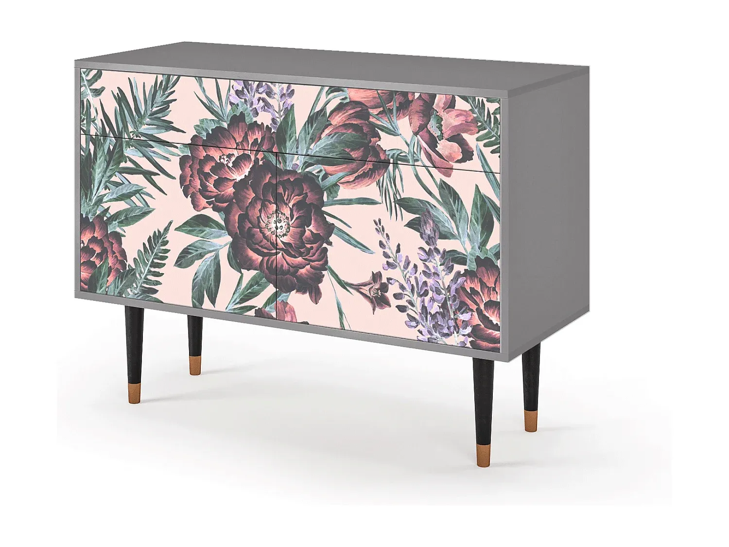 Moderner Sideboard mit Schubladen, Grau