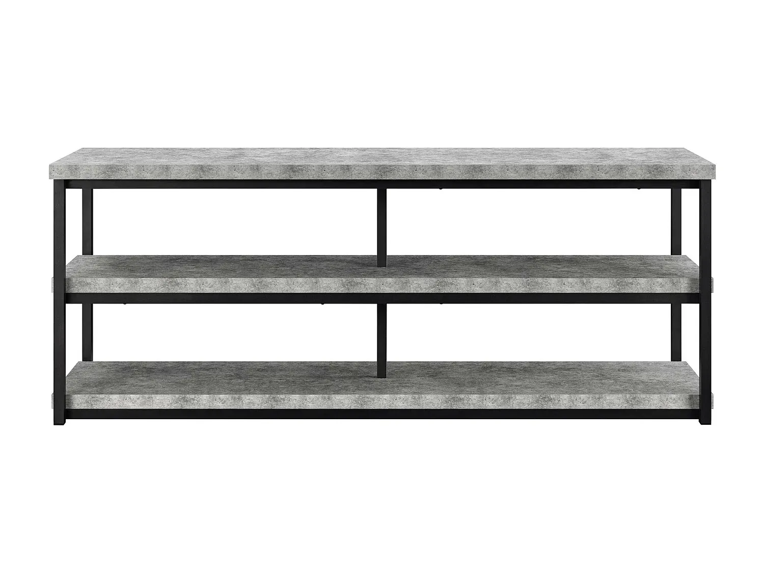 Moderner TV-Ständer mit offenen Regalen aus Betonoptik