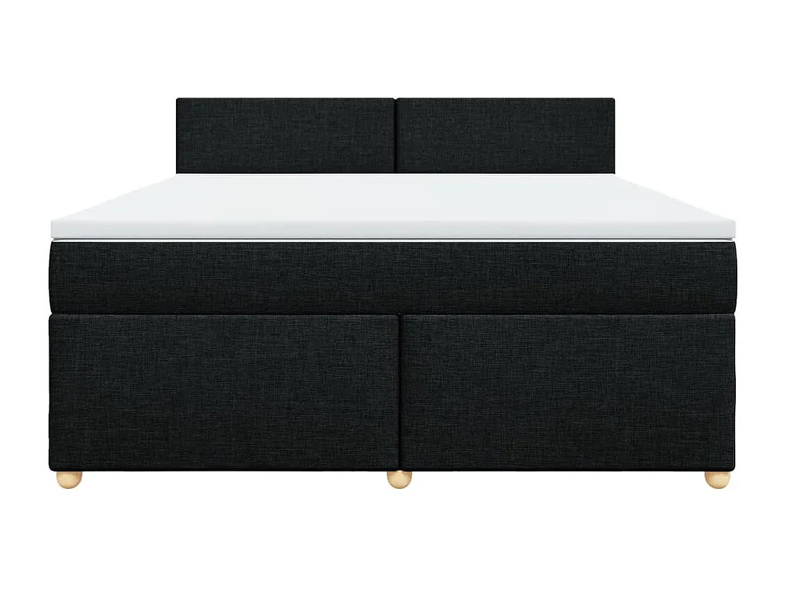 Komfortables Doppelbett mit schwarzem Bezug 180x200 cm