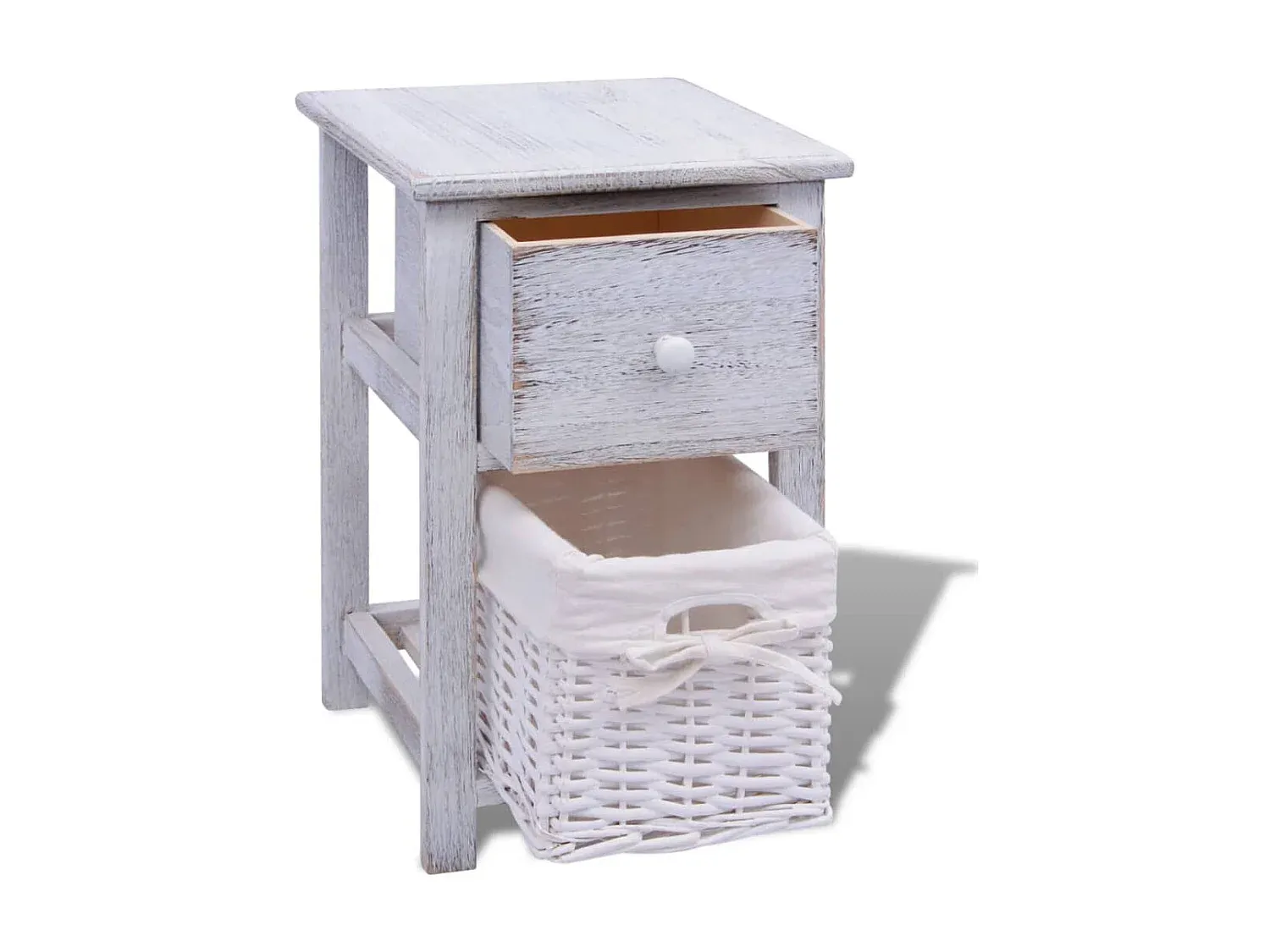 Moderner Nachttisch aus Holz in Weiß