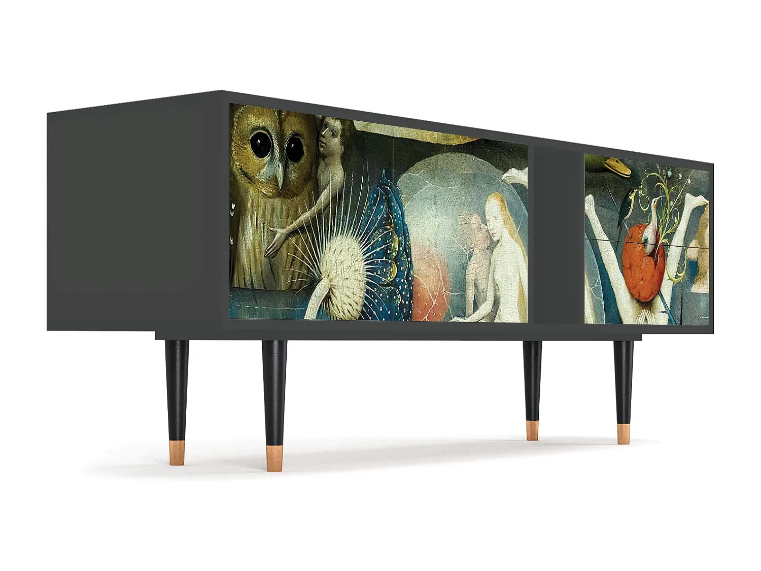 Moderne TV-Schrankwand in Anthrazit - 170x69x48 cm