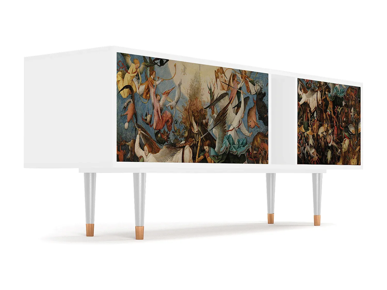 Moderner TV-Schrank mit Stauraum, Weiß