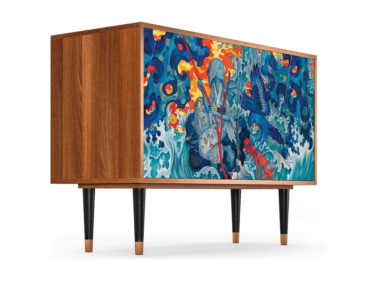 Sideboard mit Walnussoberfläche 115x85x48 cm