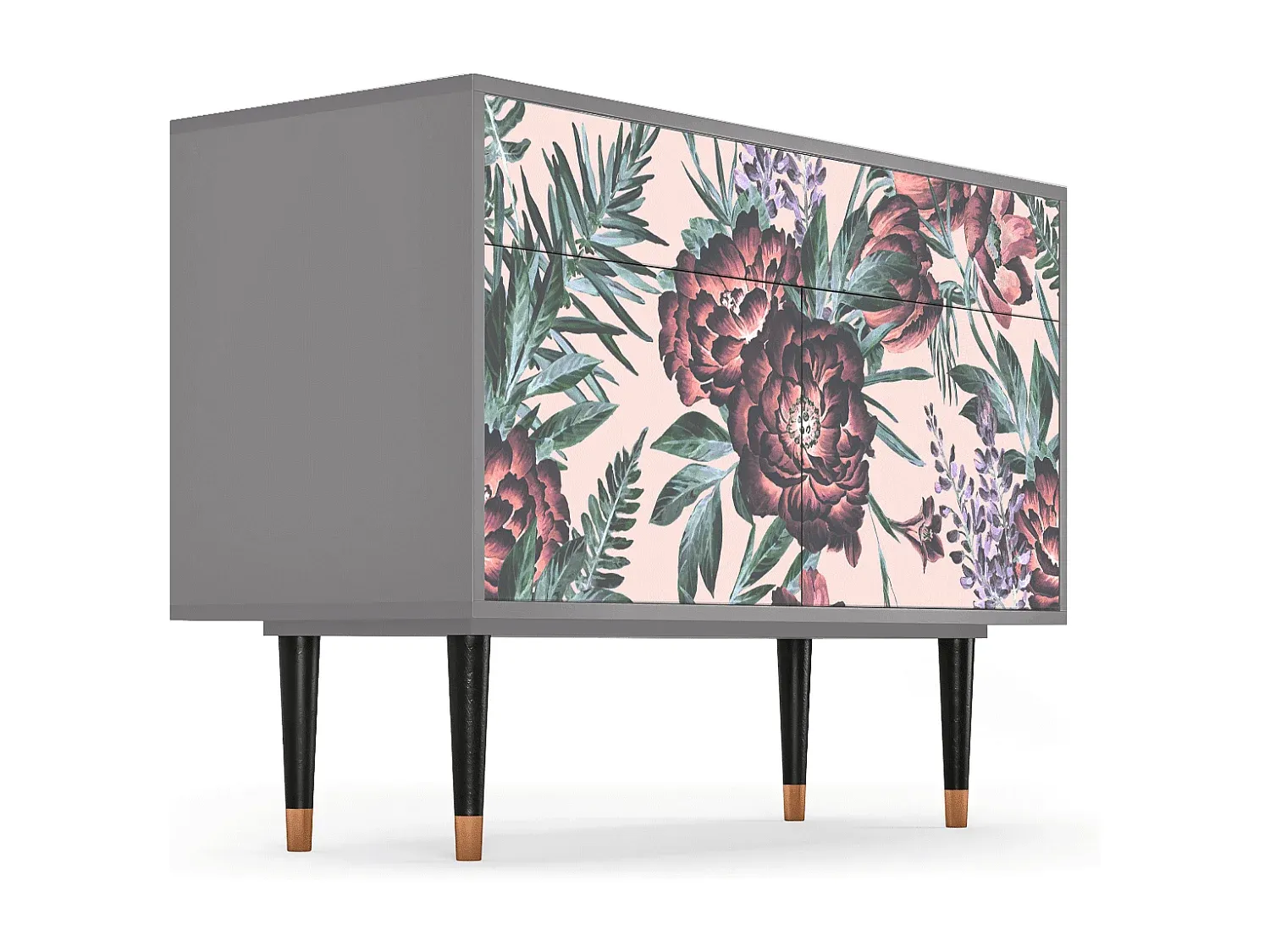 Moderner Sideboard mit Schubladen, Grau