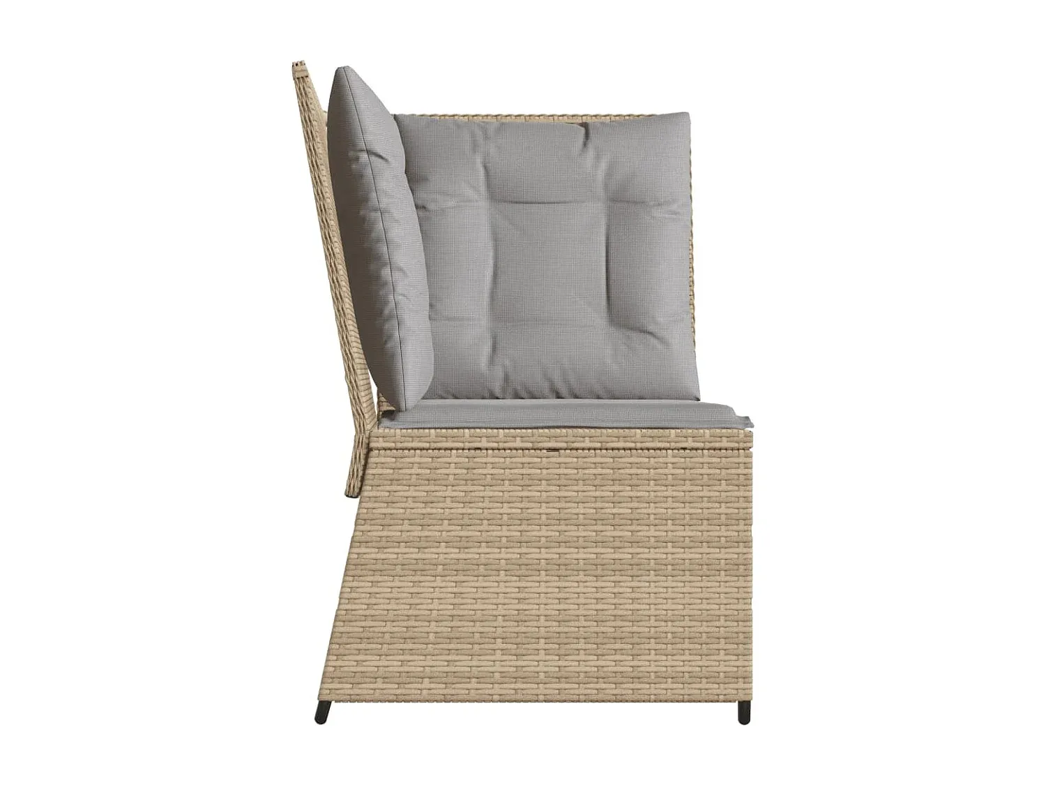 Modulares Garten-Ecksofa aus Poly Rattan mit Kissen Beige